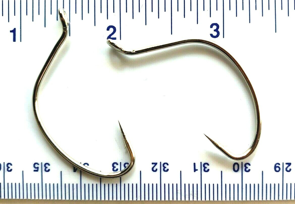 100 GT 2X Nickel Wide Gap Hollow Point Kahle Fish Hooks size 3/0 - kahle hooks