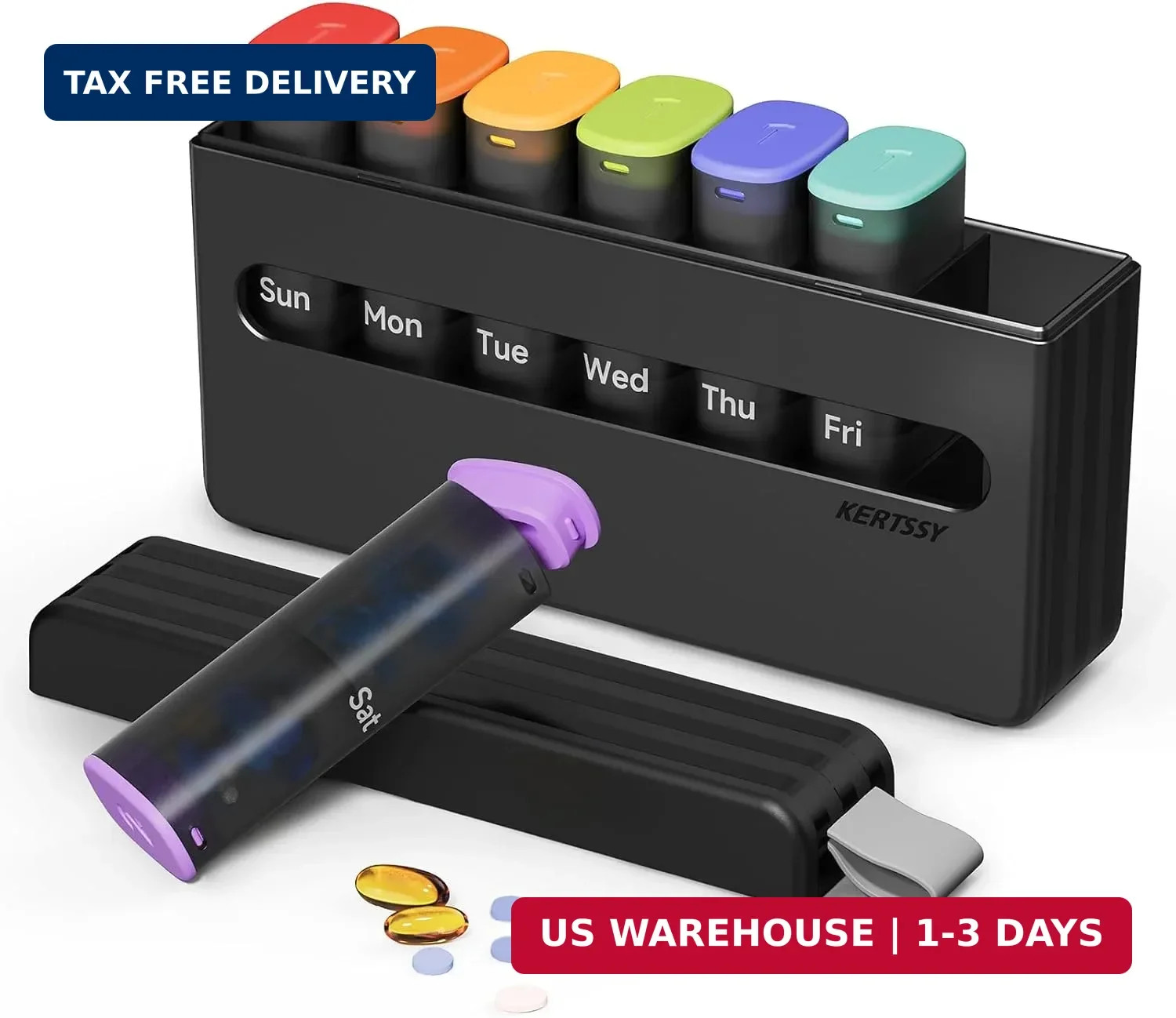 Weekly Pill Organizer 2 Times a Day - Am Pm Pill Box 7 Day, Large Twice Medicine