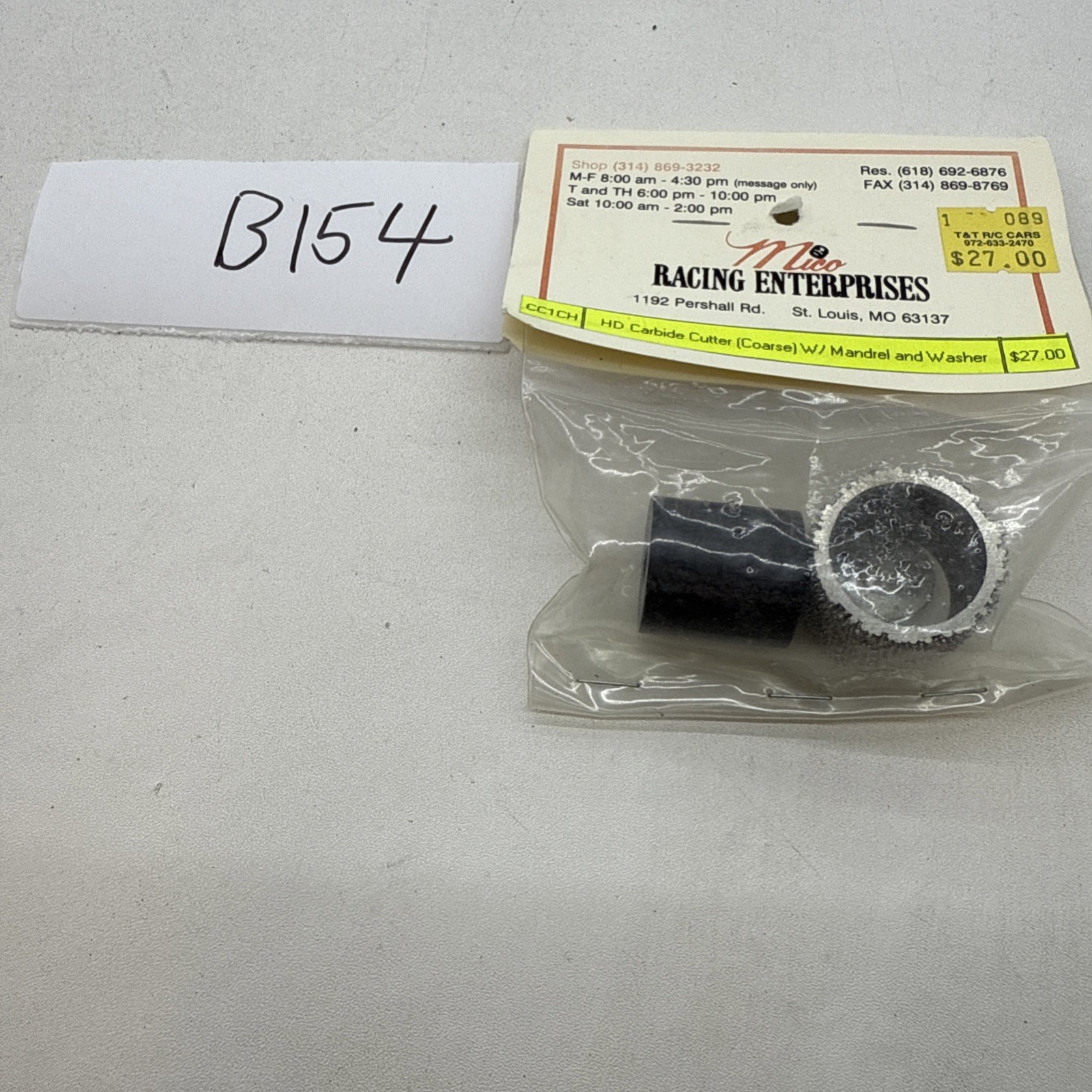 Mico Racing Enterprises CC1CH HD Carbide Cutter (Coarse) W/ Mandrel & Washer