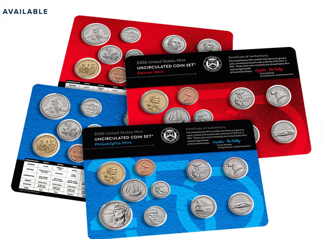 2026 Uncirculated 20 Coin US Mint Set In OGP 26RJ - w/Dual Date Penny - IN HAND