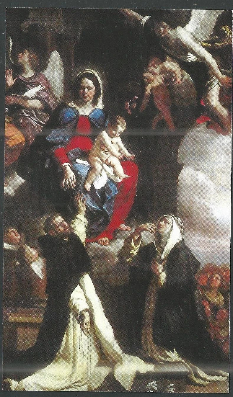Holy card de la Virgin del Rosario santino image pieuses estampa