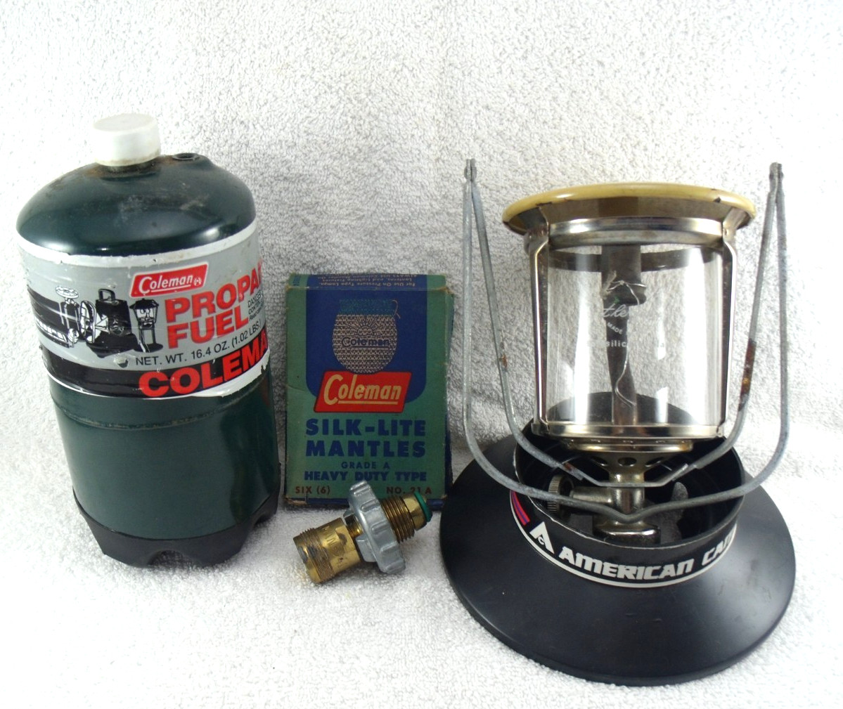 Stansport  Lantern Single Mantle Camping & adaptor & base & 2 Vintage Mantals
