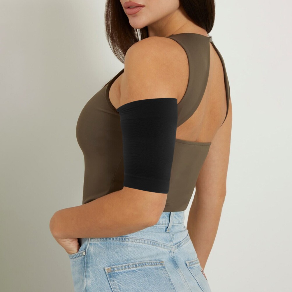 1 Pair Black Compression Arm Sleeves Slimming Shaper for Upper Arm Support