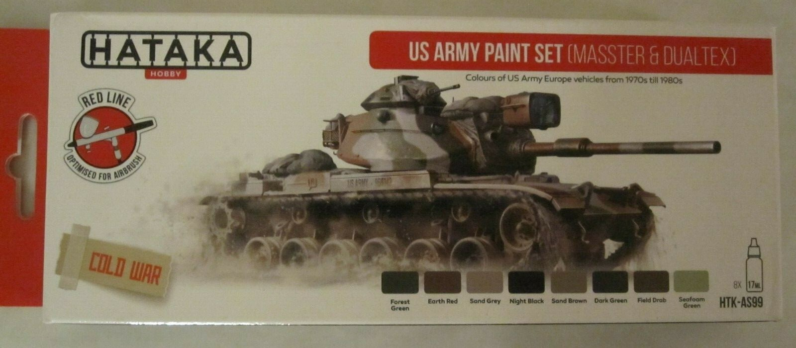 Hataka Hobby - US Army Paint Set (MASSTER & DUALTEX) 8x17mL Bottles