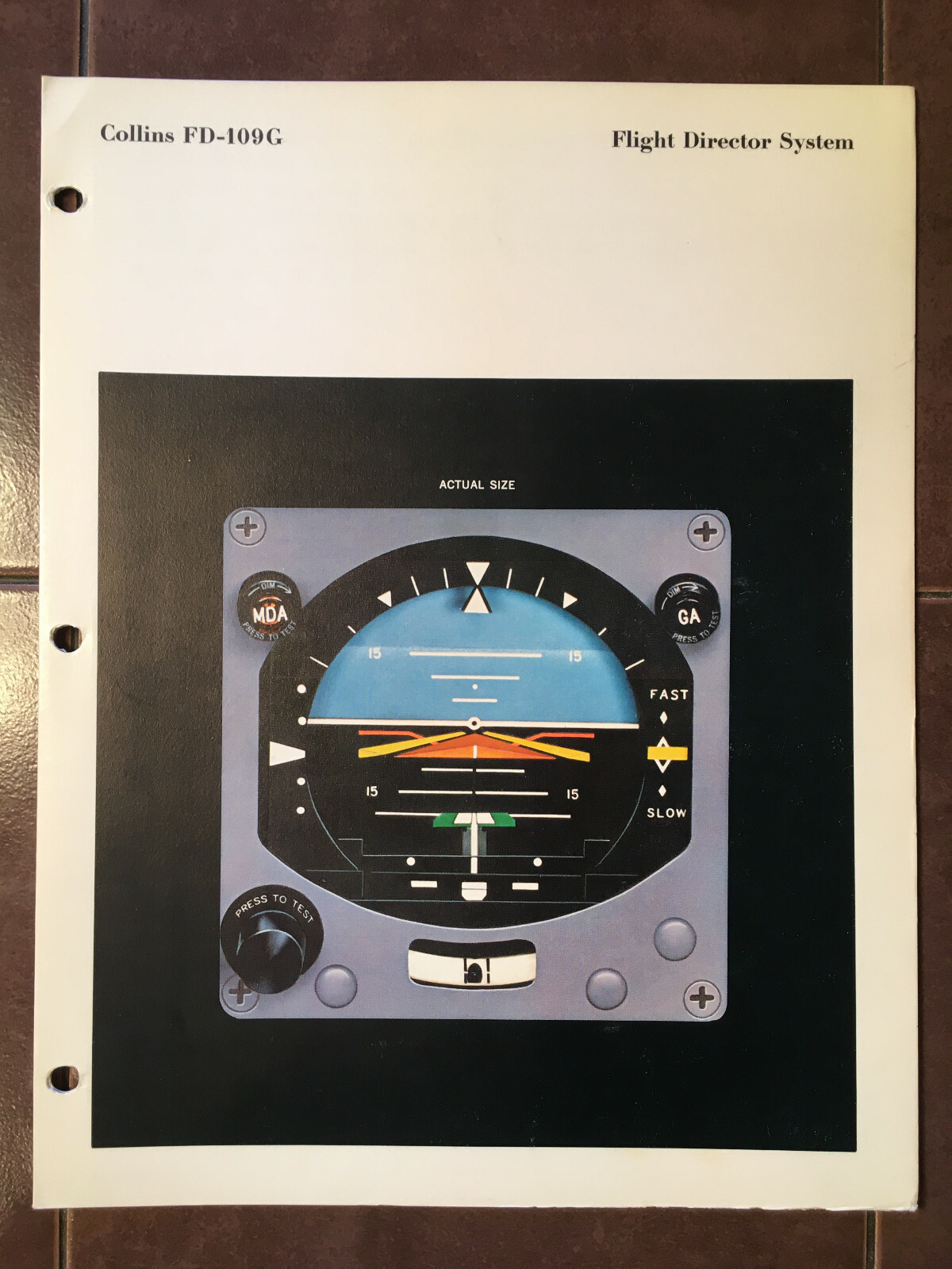 Original Collins FD-109G Sales Brochure, 6 page tri-fold, "8.5 x 11"