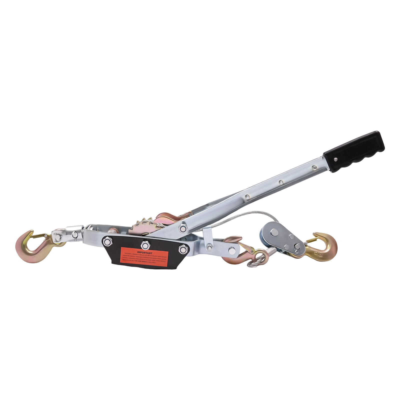 Power Puller Tightener with 3 Hooks and Dual Gears,Heavy Duty Cable Winch Puller