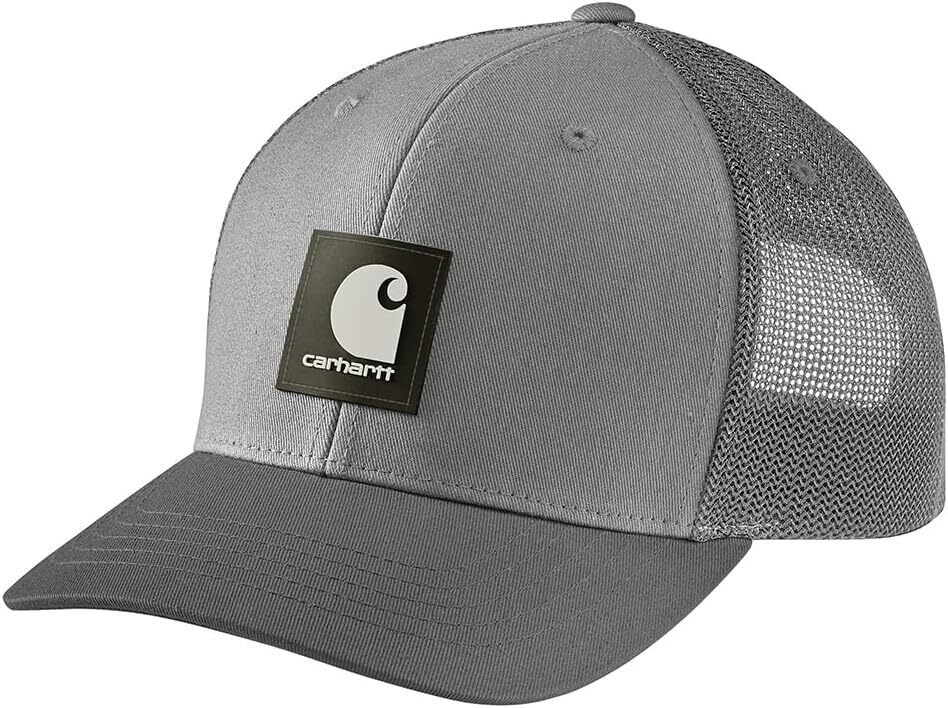 Carhartt Men's Rugged Flex Twill Mesh-Back Logo Patch Cap One Size, Asphalt