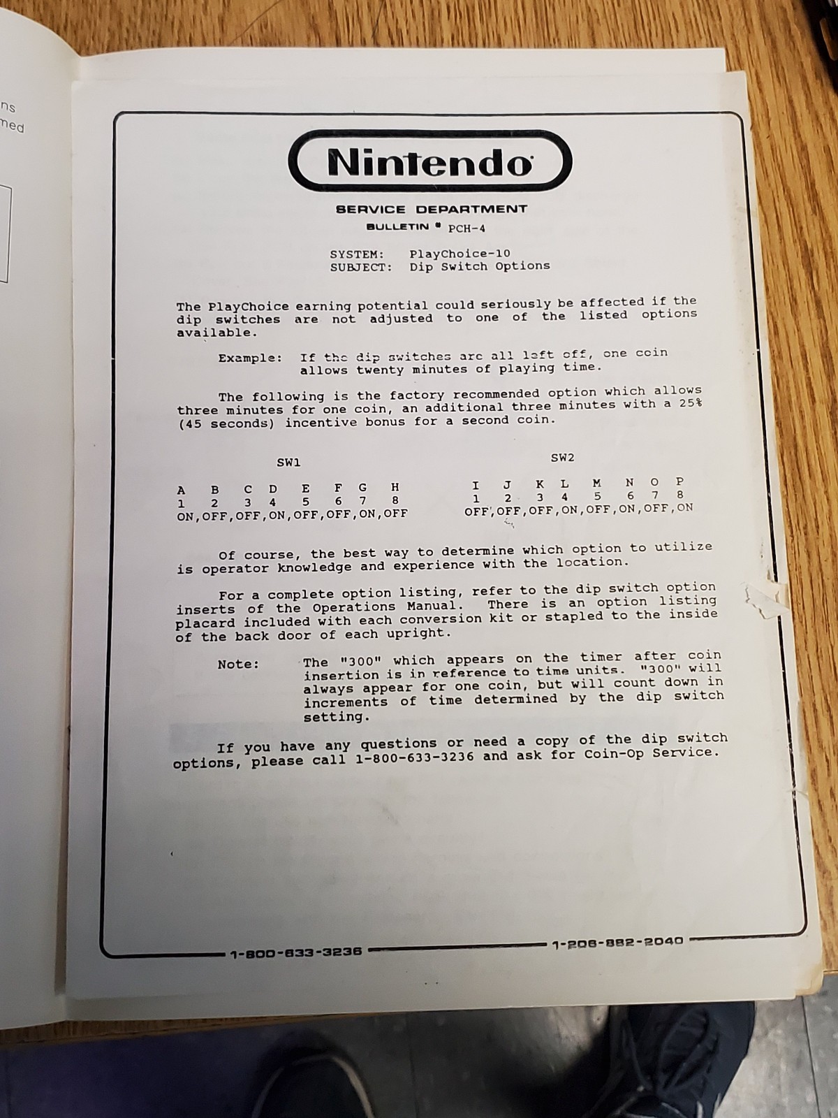Nintendo PLAY CHOICE - 10 Operation Manual