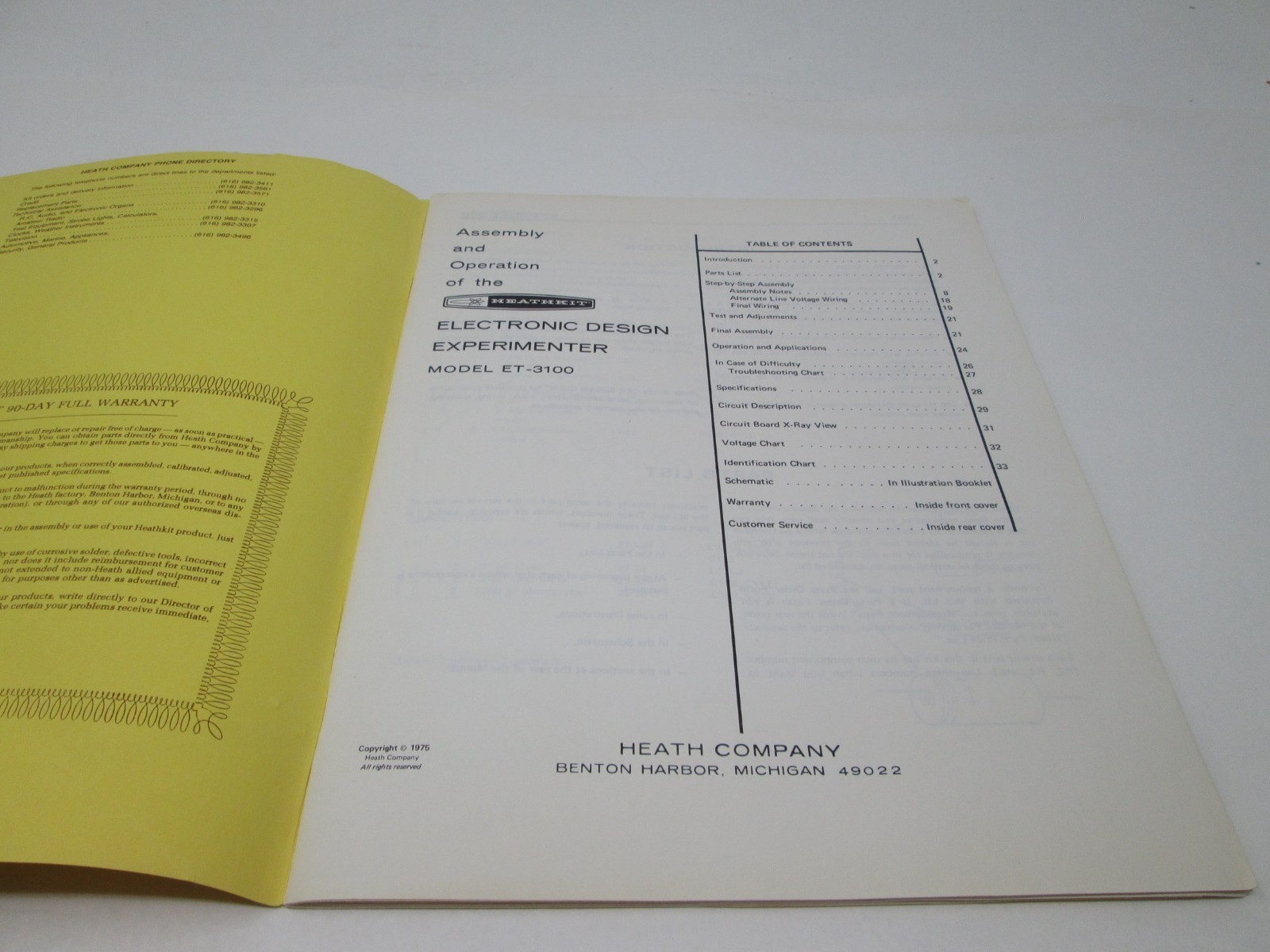 Heathkit Assembly Manual Electronic Design Experimenter ET-3100