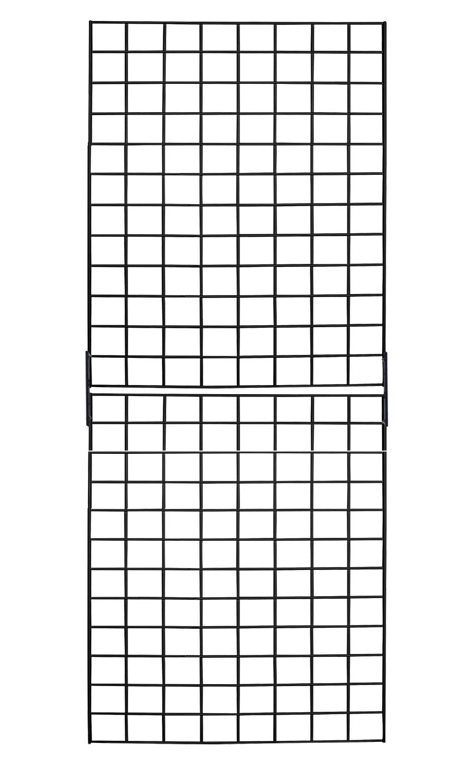 SSWBasics Black 2' X 6" Wire Grid Kit - (2) 2' X 3" Panels-Black Wire Grid Wall