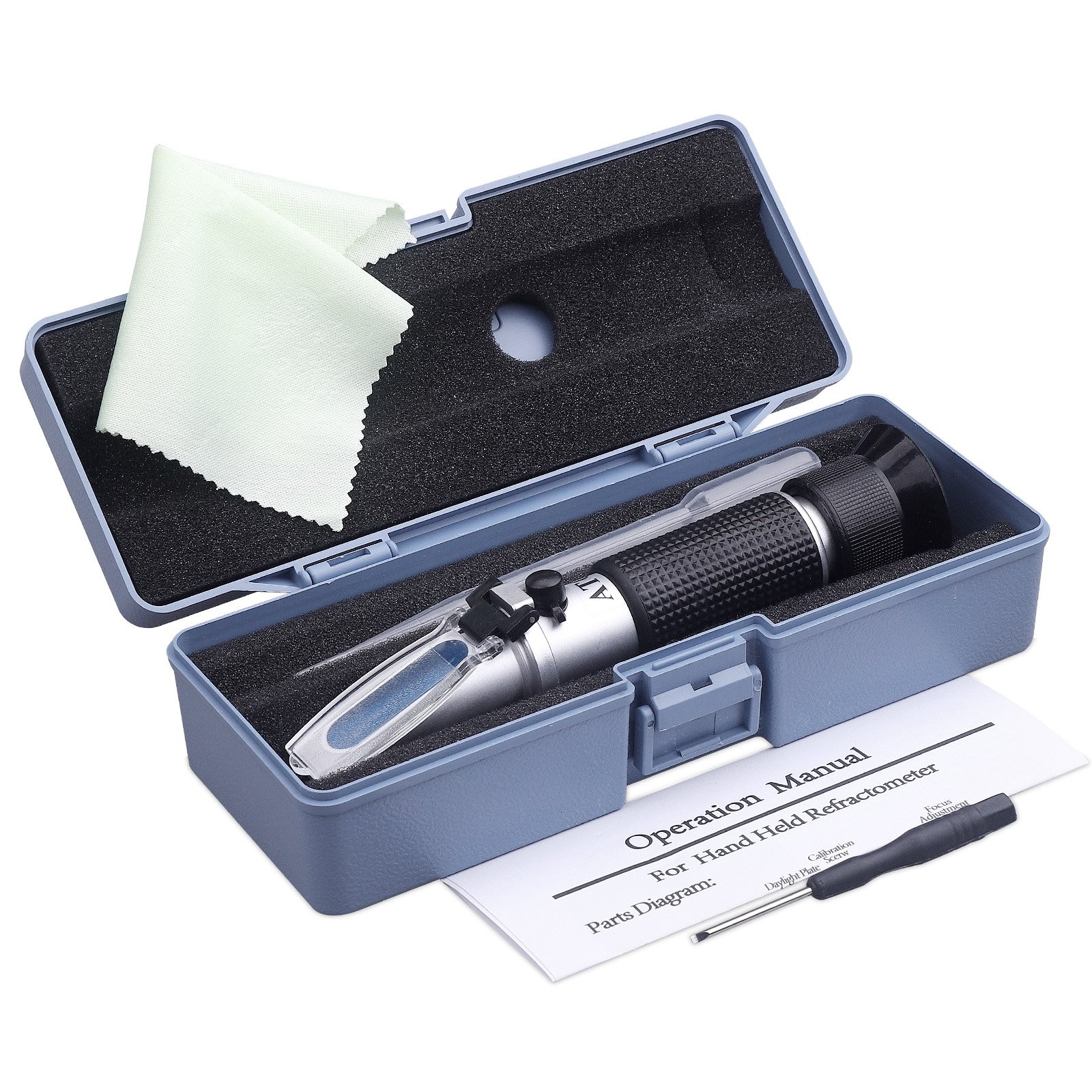 Brix Refractometer with ATC - Portable Digital Refractometer, Black