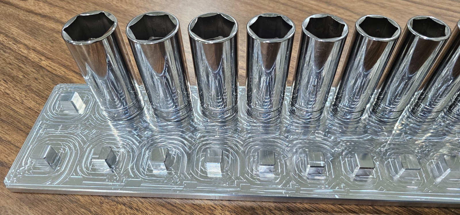 1/2 Drive Socket Organizer 2 Row 3/8" - 1-1/4" SAE - TOOLBOX BILLET