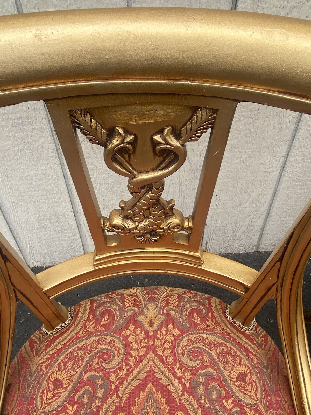 66455 Pair Custom Hand Made Decorator Chair s with Fish Figures.
