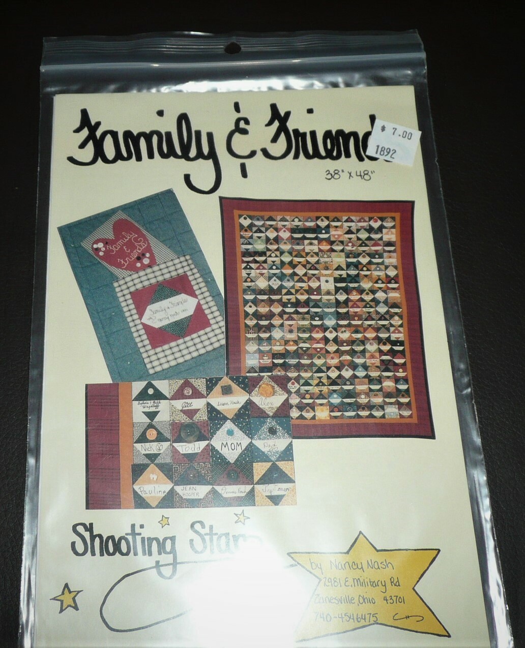 FAMILY & FRIENDS by NANCY NASH Shooting Star 38" x 48" WALL / QUILT PATTERN *NOS