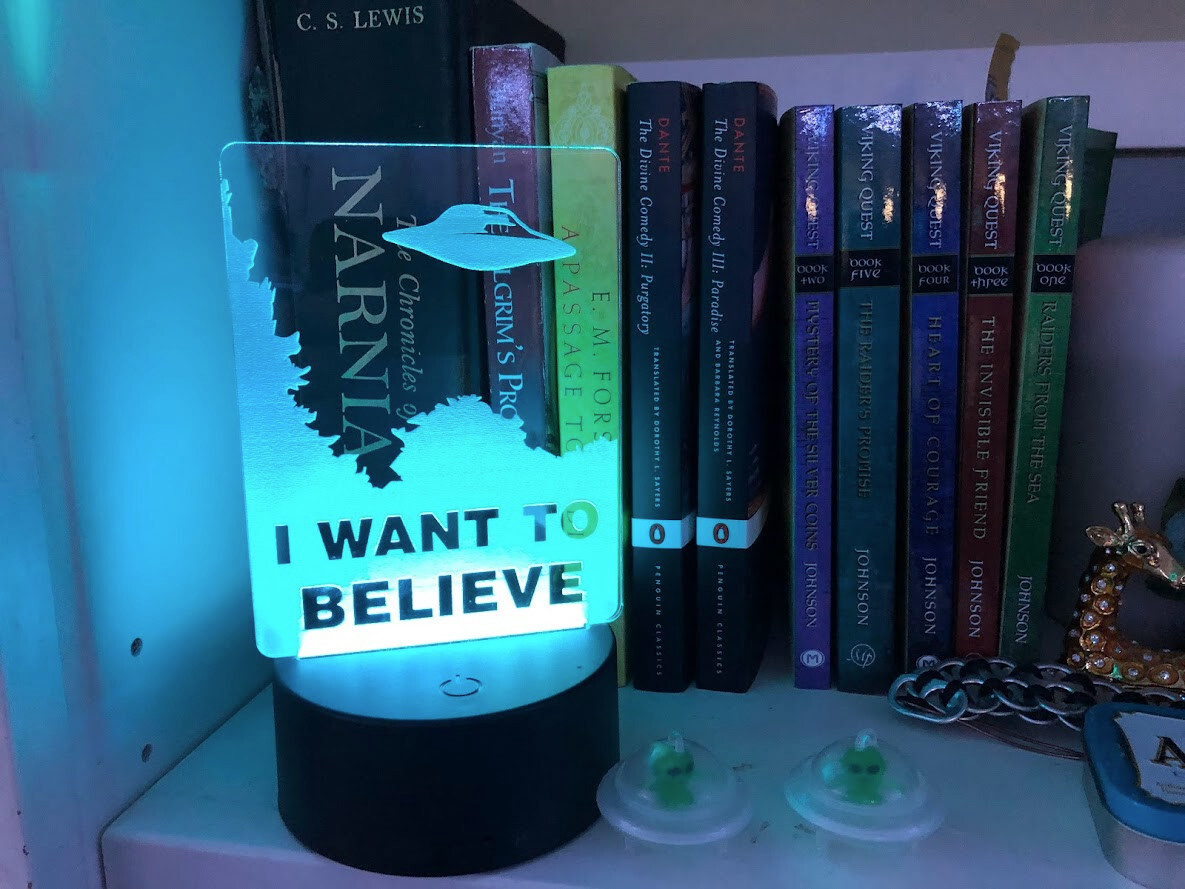 I Want To Believe - X-Files - Mulder - Scully - UFO - LED Lamp, Night Light, 3d