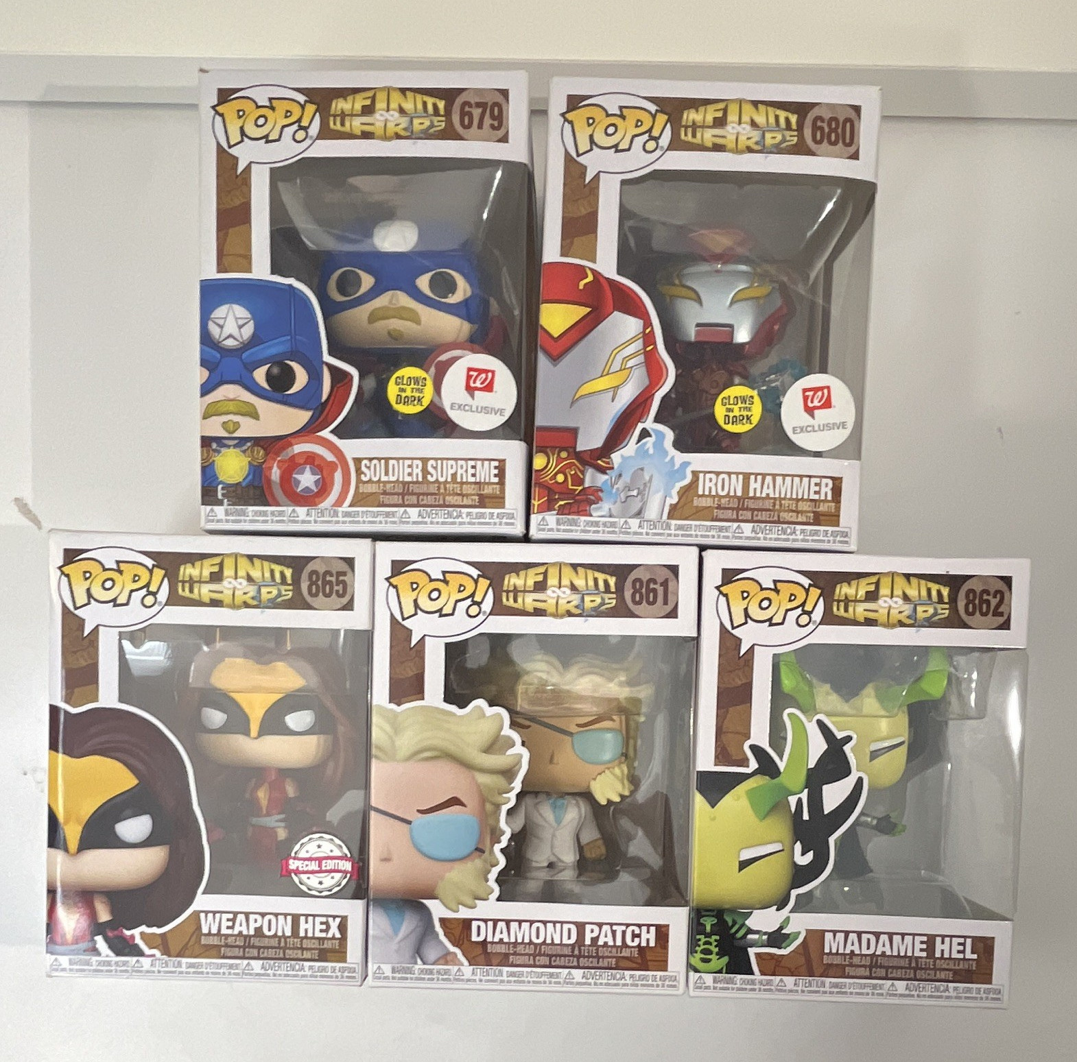 Funko Pop! Marvel Infinity Warps 5-Pack GITD Walgreens Exclusive #679-865