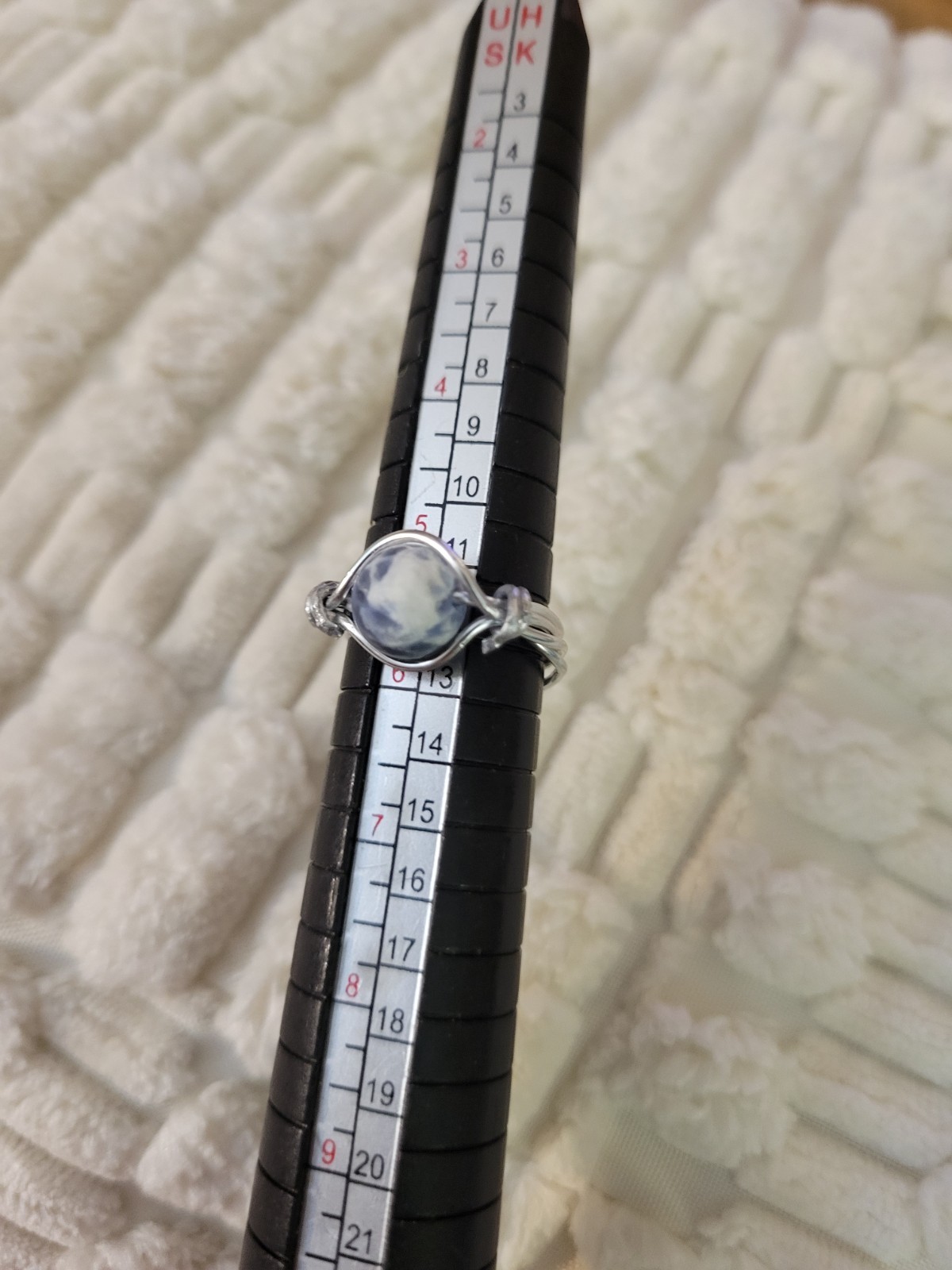 Silver Blue Sodialte Gemstone Ring Size 6 Beautiful Handmade Crystal Ring