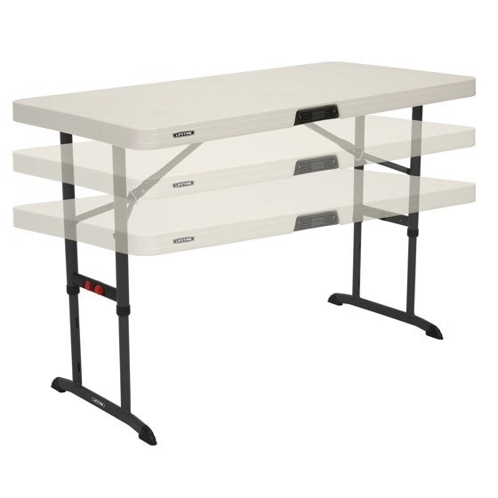 Lifetime 4 Foot Commercial Folding Table Almond