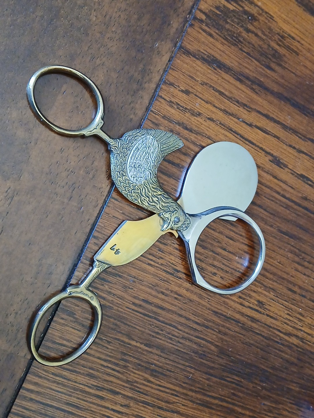 Dreizack Solingen Germany Egg Scissors Chicken Shaped Gold and Silver Tone