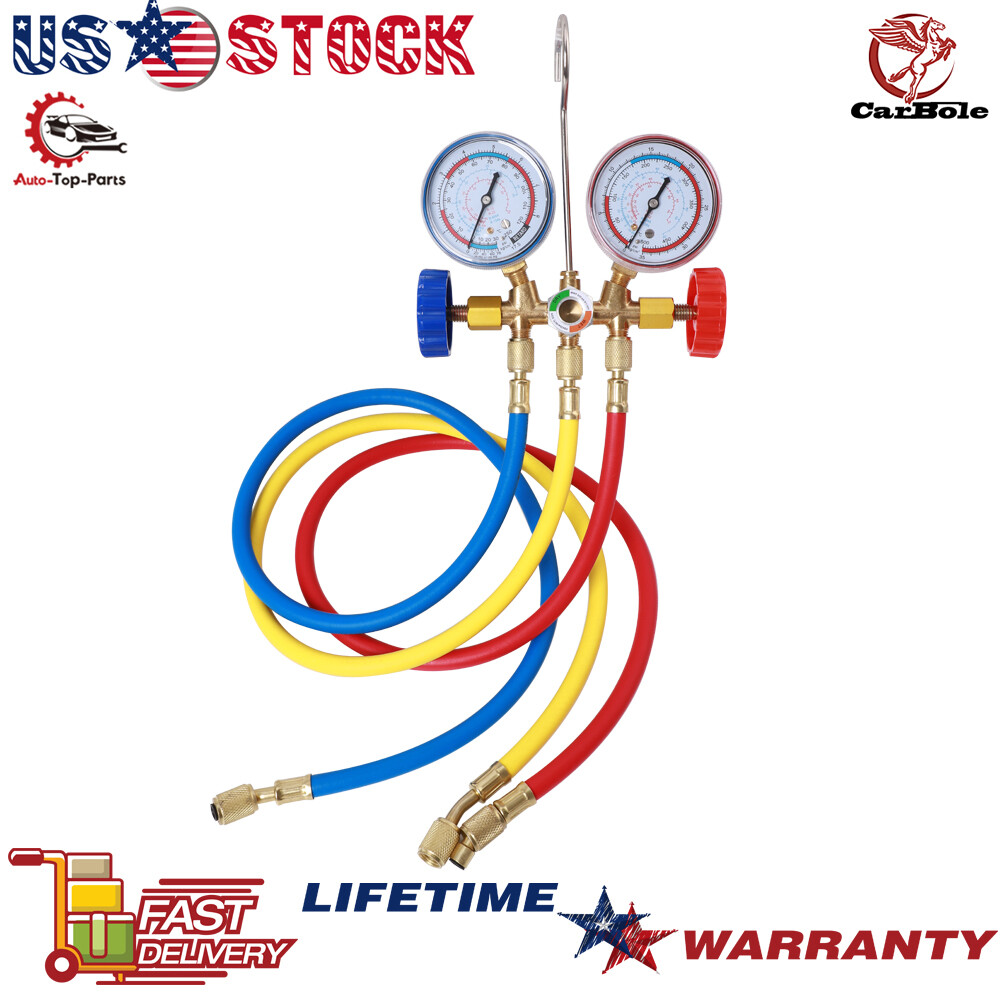 A/C Pro Car Air Conditioner Hose and Manifold Gauge Set for Refrigerant US