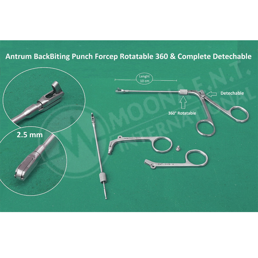 ENT Backbiter Antrum Punch Forceps, 360° Rotatable & Detechable For Sterilized