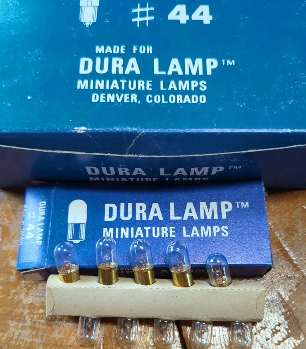 10! NEW #44 BULBS Incandescent Lamp Light Bayonet Base 6V 6.3v .25A NOS Arcade
