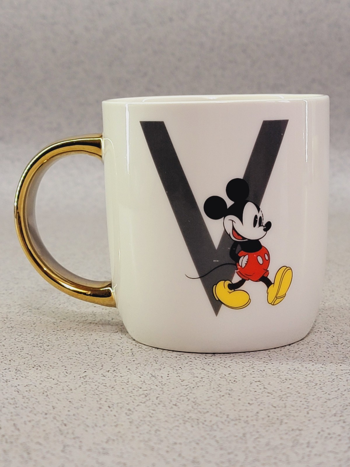 Ceramic Disney Mickey Mouse Cup Mug Initial Name Letter V  VGC