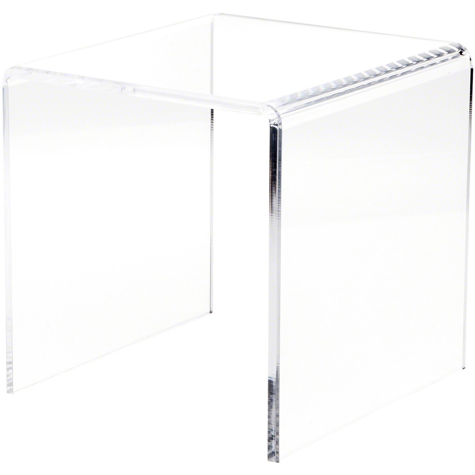 Plymor Clear Acrylic Beveled Square Riser, 10" H x 10" W x 10" D (3/8" thick)