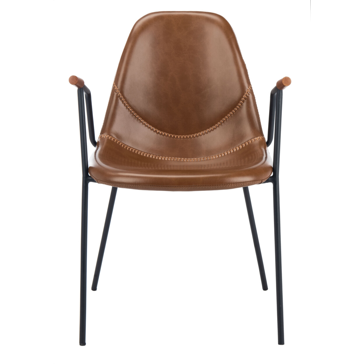 SAFAVIEH Tanner Mid-Century Dining Chair Set of 2 | Cognac / Black |