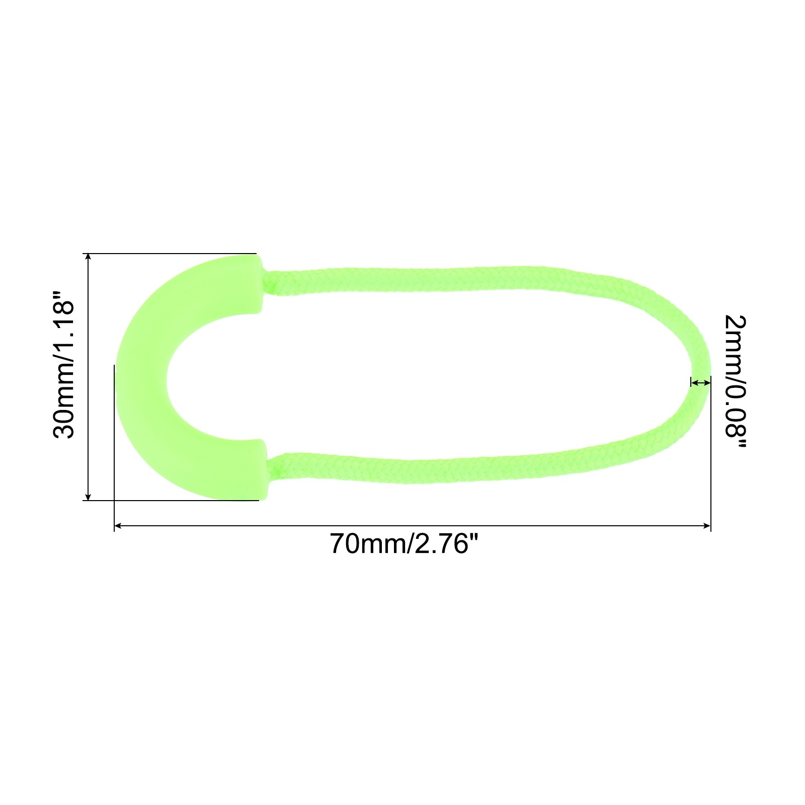 Zipper Pulls Replacement, 15 Pack Extension Cord Handle, Fluorescent Green