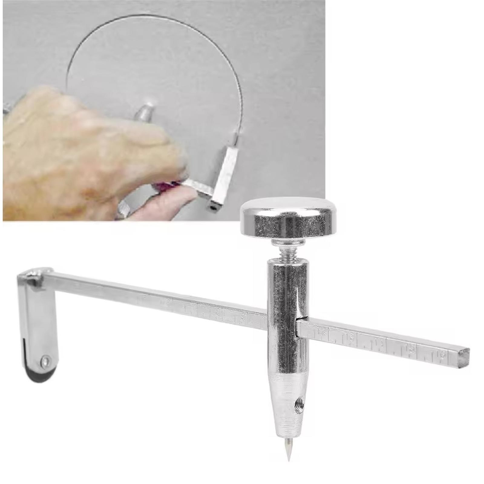 Dry Wall Circle Hole Cutter Adjustable Pivots Point Steel Shaft Drywall Tool