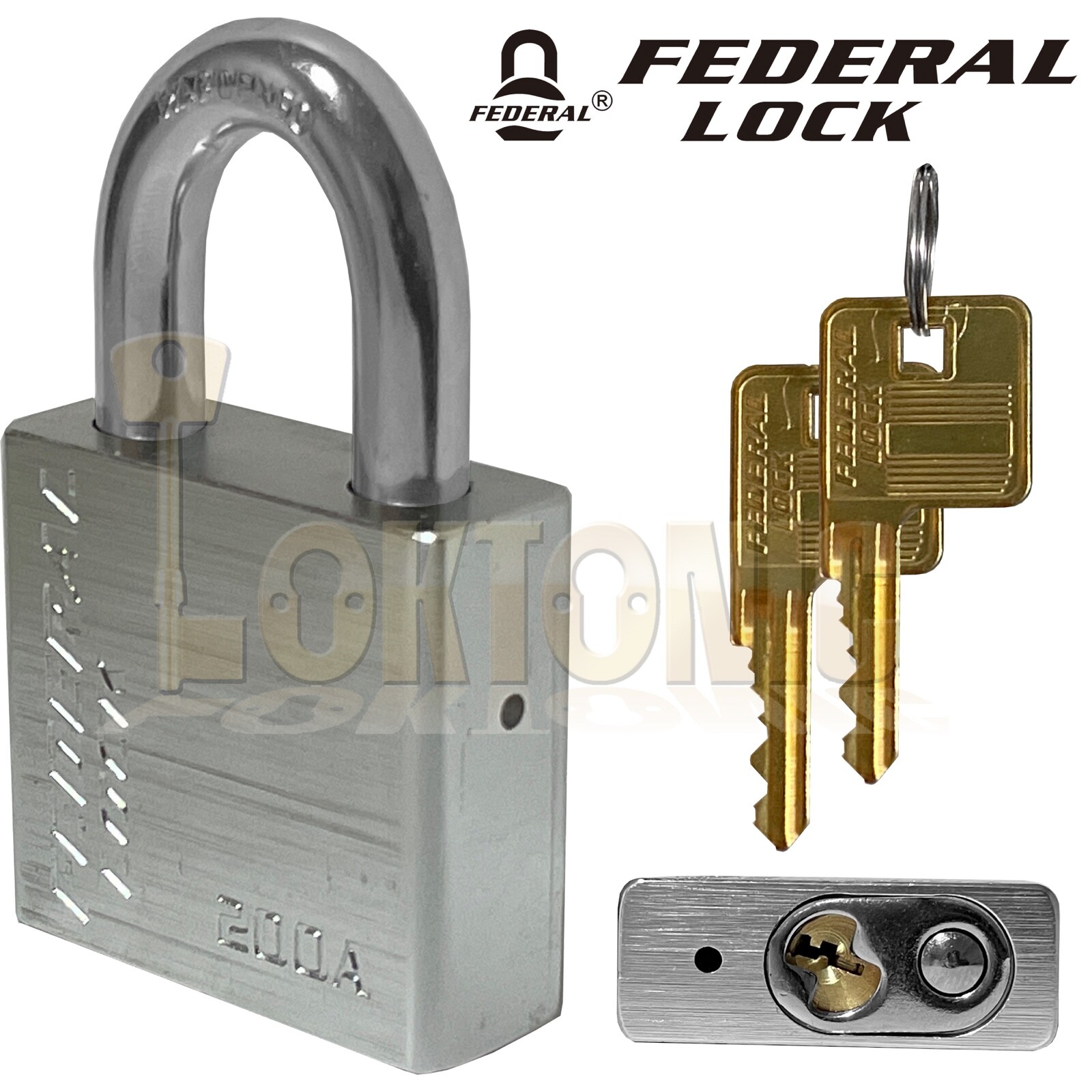 Federal 200A 50mm High Security Weather Resistant Solid Aluminium Padlock