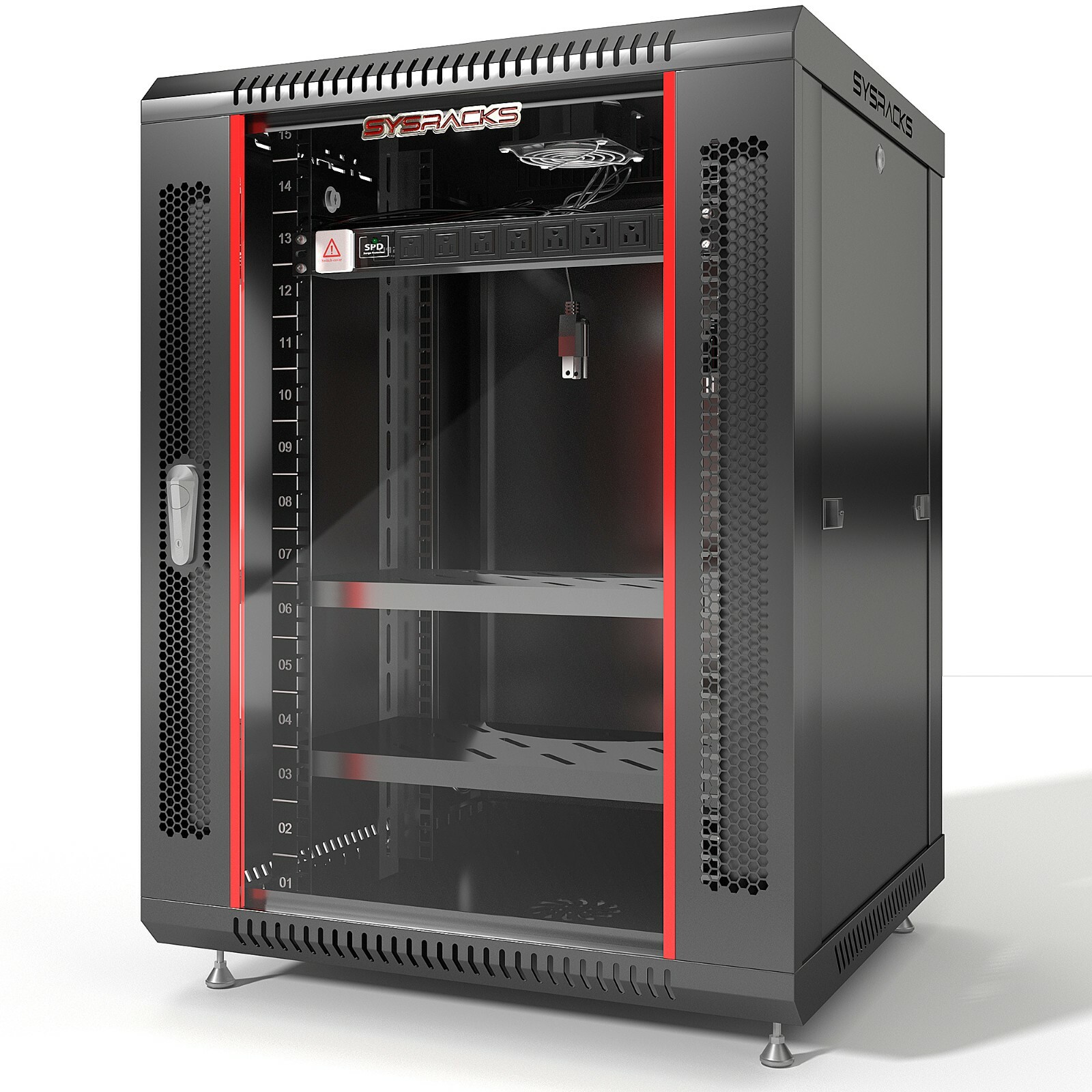 15U 24" Deep Wall Mount IT Network Server Rack Cabinet Enclosure. Accessories!