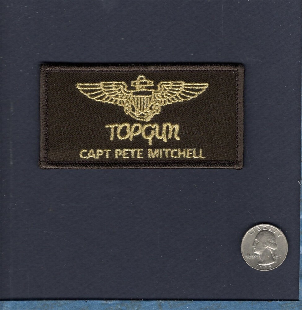 Captain PETE MAVERICK MITCHELL TOP GUN Movie Embroidered Name Tag Squadron Patch