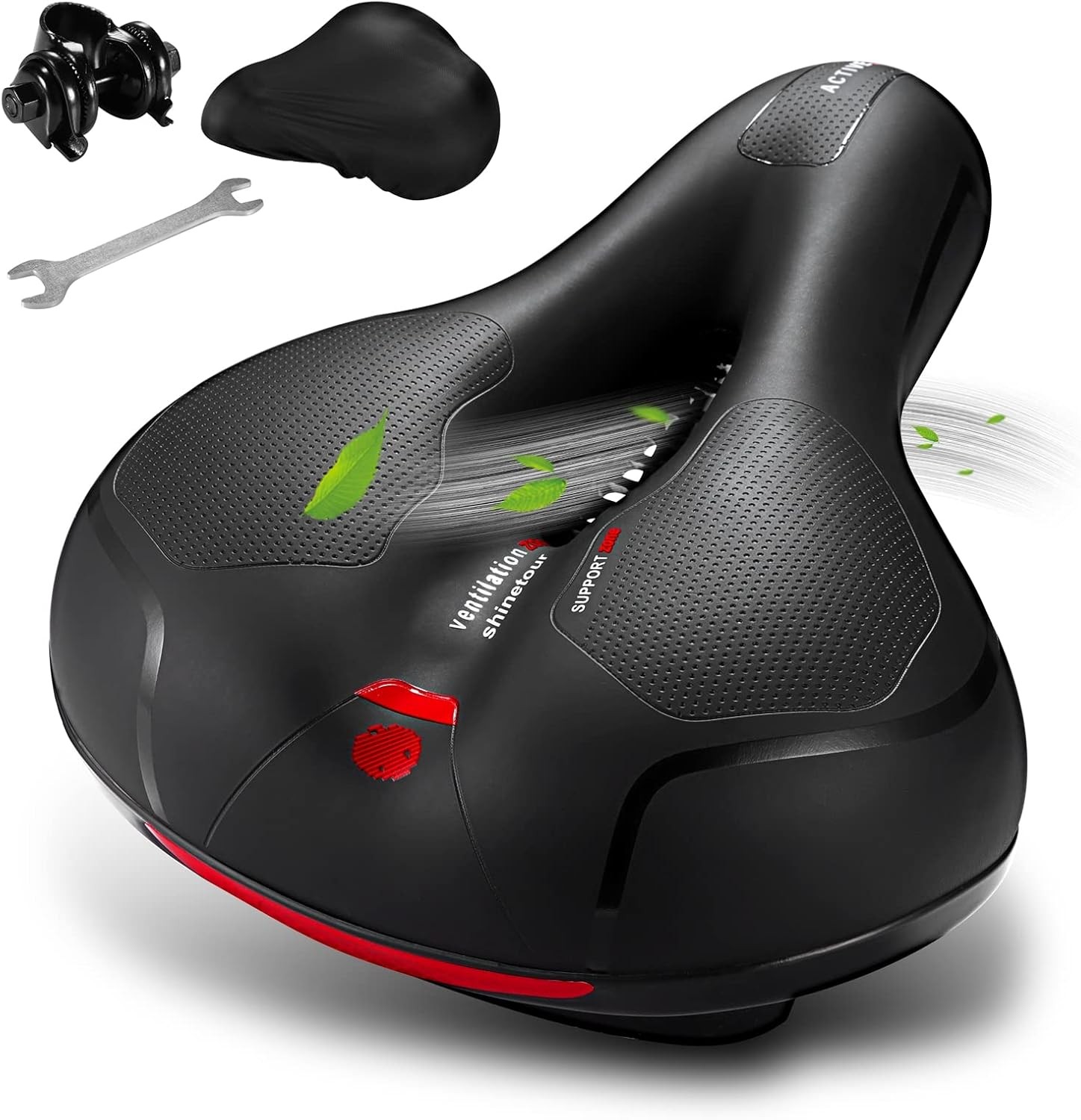 Comfortable Seat Cushion for Men Women with Dual Shock Absorbing Ball Black