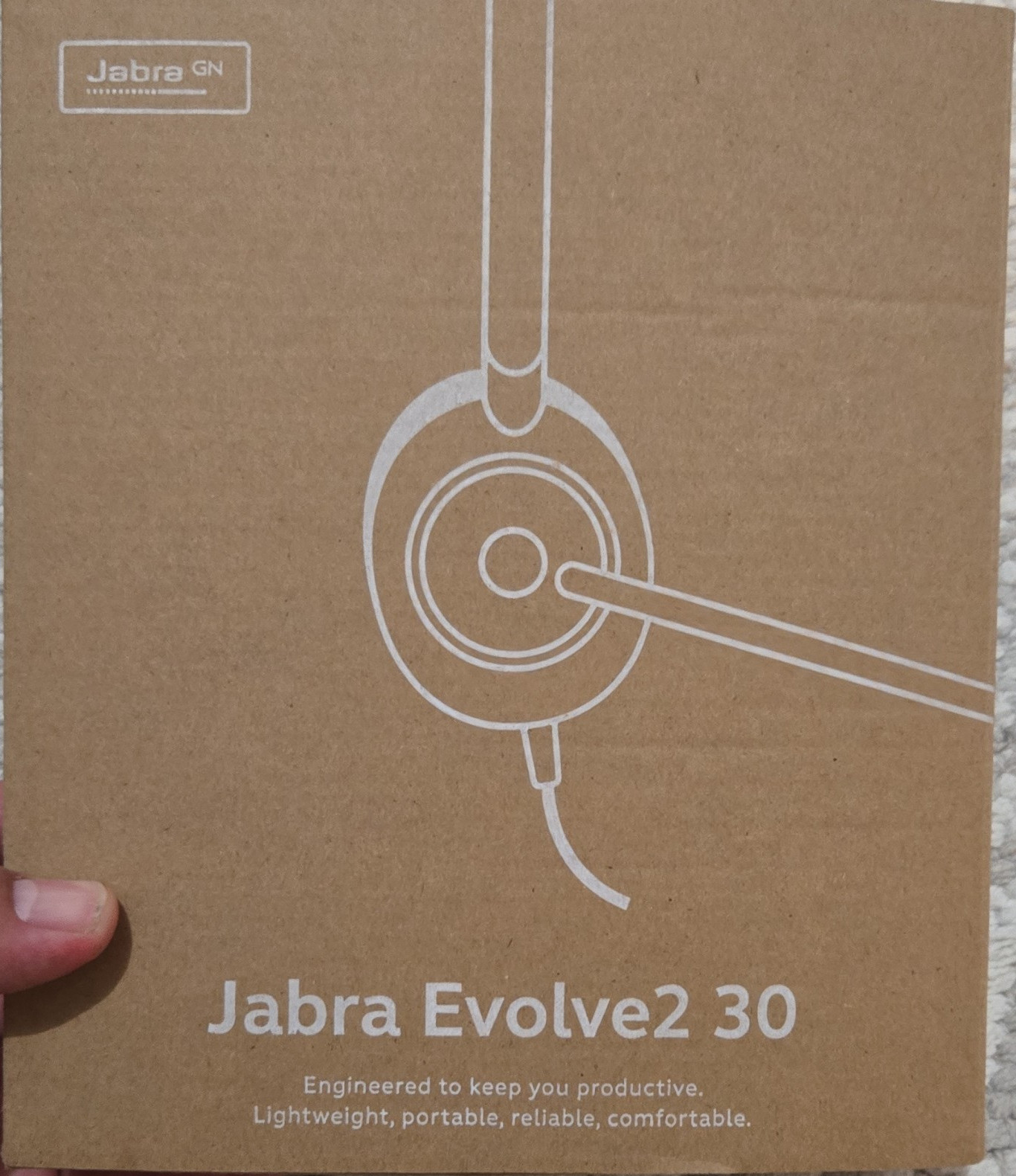 Jabra Evolve2 30 USB Wired Headband Headset Boom Mic Double Ear-Pad Black Case