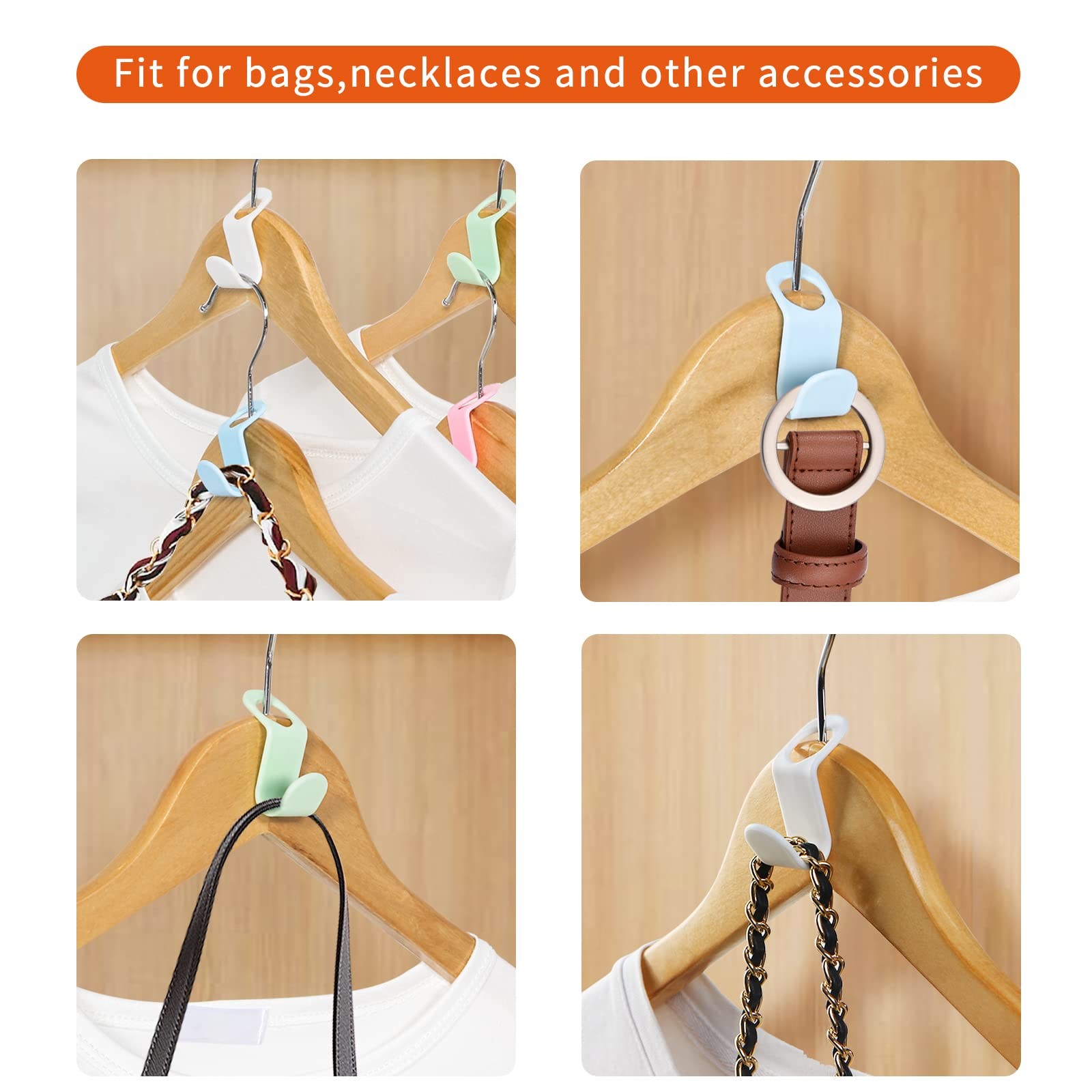 Clothes Hanger Connector Hooks 200 PCS Space Saving Hanger Extender for Closet