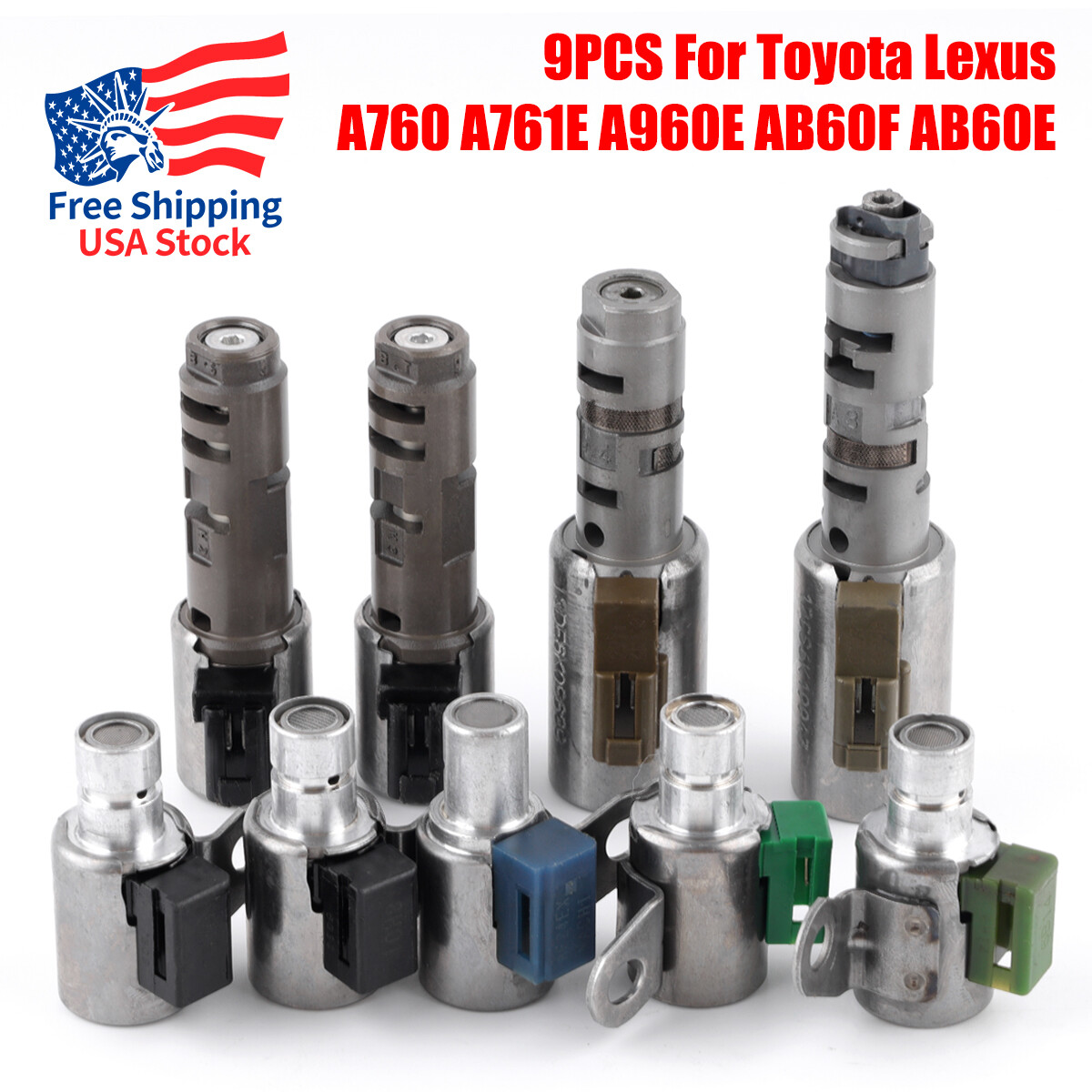 9x Transmission Shift Solenoid For Tundra A760/A761E/A960E/AB60E/AB60F/GS300
