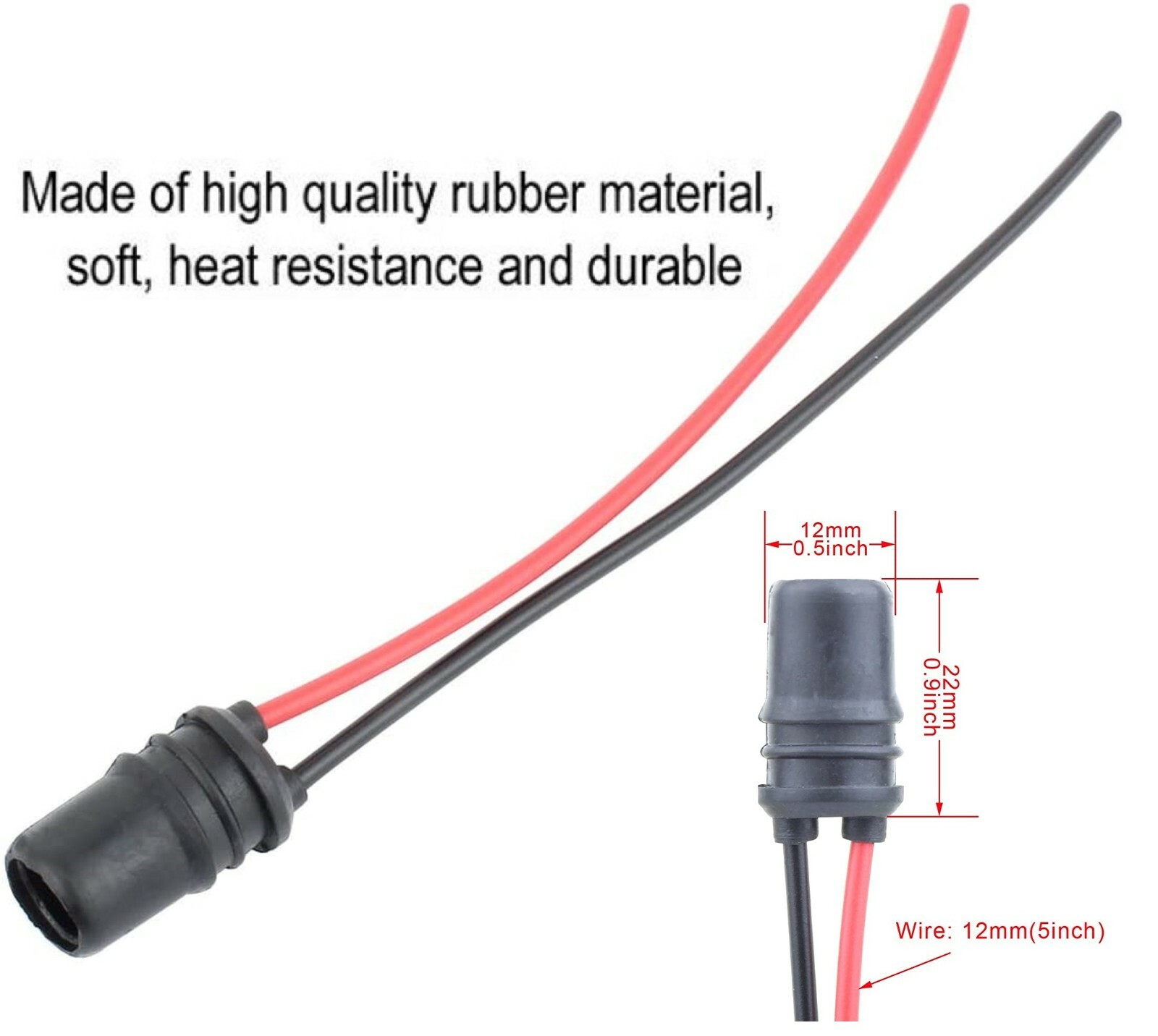 Universal Pigtail Wire Female Socket W5W Harness Front Side Marker Light Plug F
