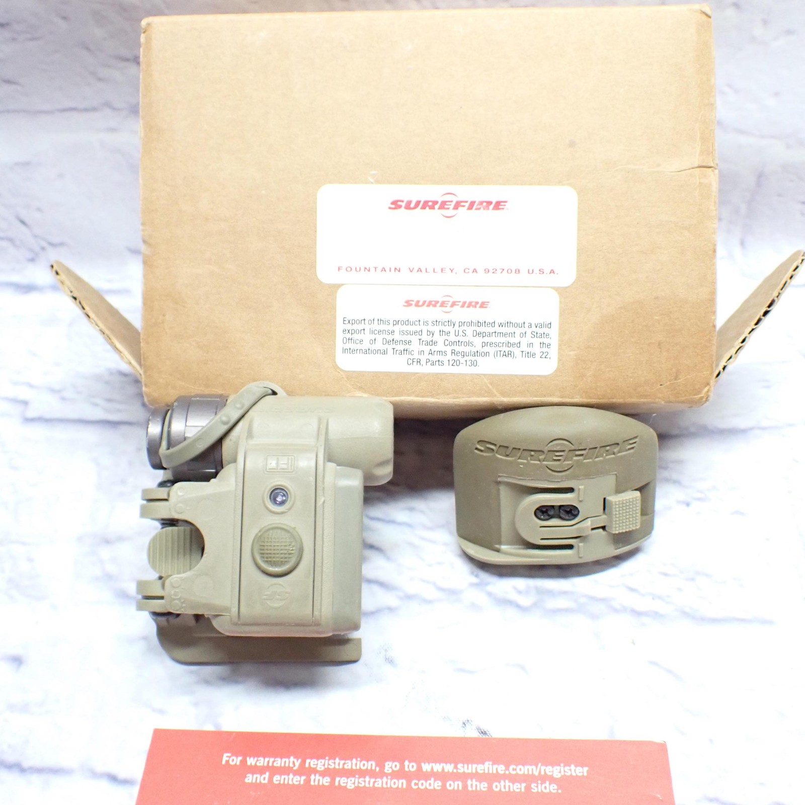 SureFire HL1-A-TN 3V Helmet Light Tan BL/IR/WH LEDs SF123A Battery USA Tactical