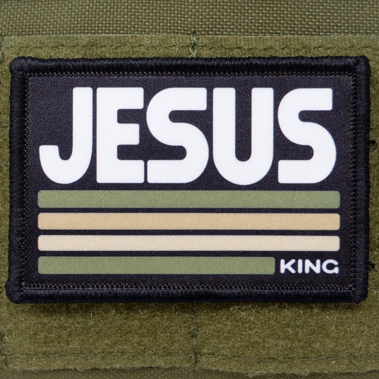 Jesus Is King Patch Moral Tactical Religion  Military Christian Hook & Loop 3x2