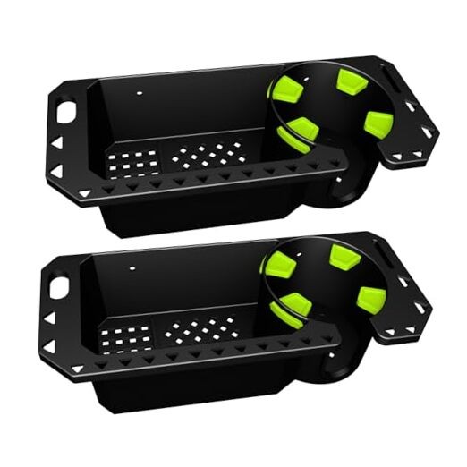 Boat Cup Holder with Rubber Tab, Universal Boat Storage Organizer - Black-2PCS