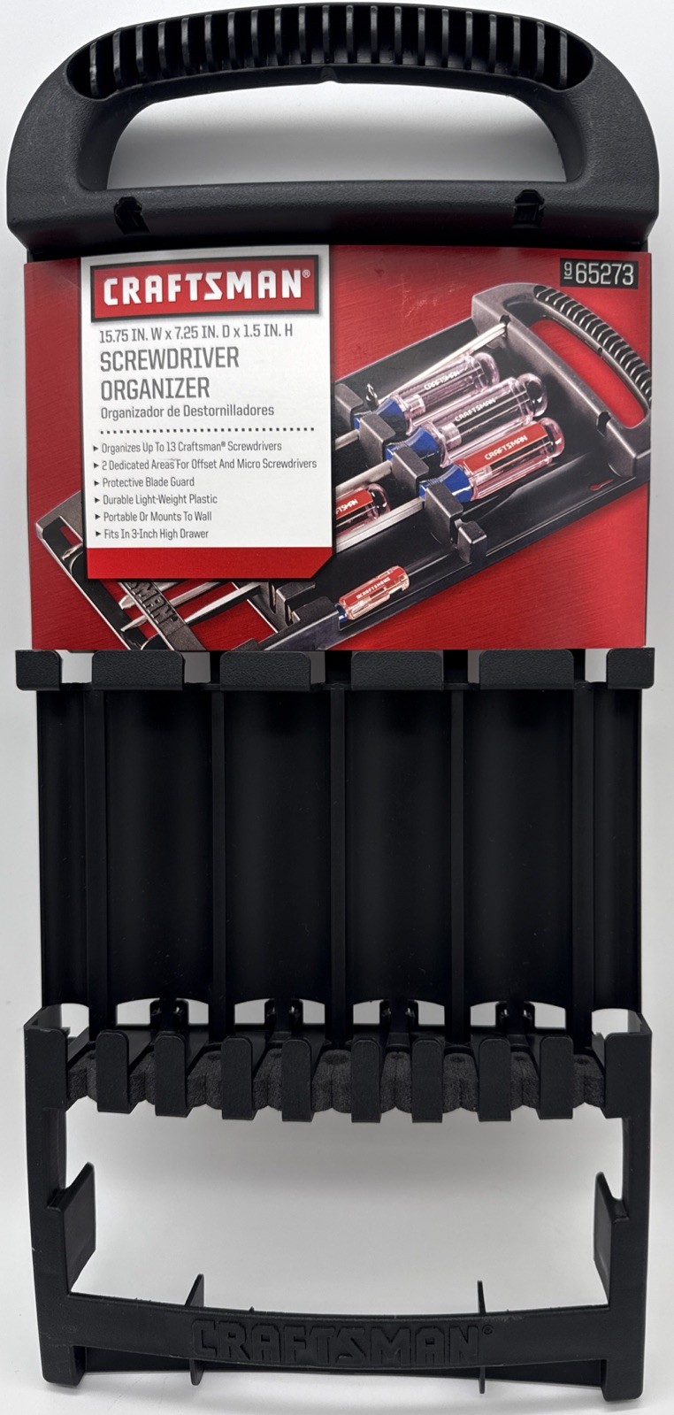 SCREWDRIVER ORGANIZER holds up to 13 - 15.75" x 7.25" x 1.5" - Craftsman 9-65273