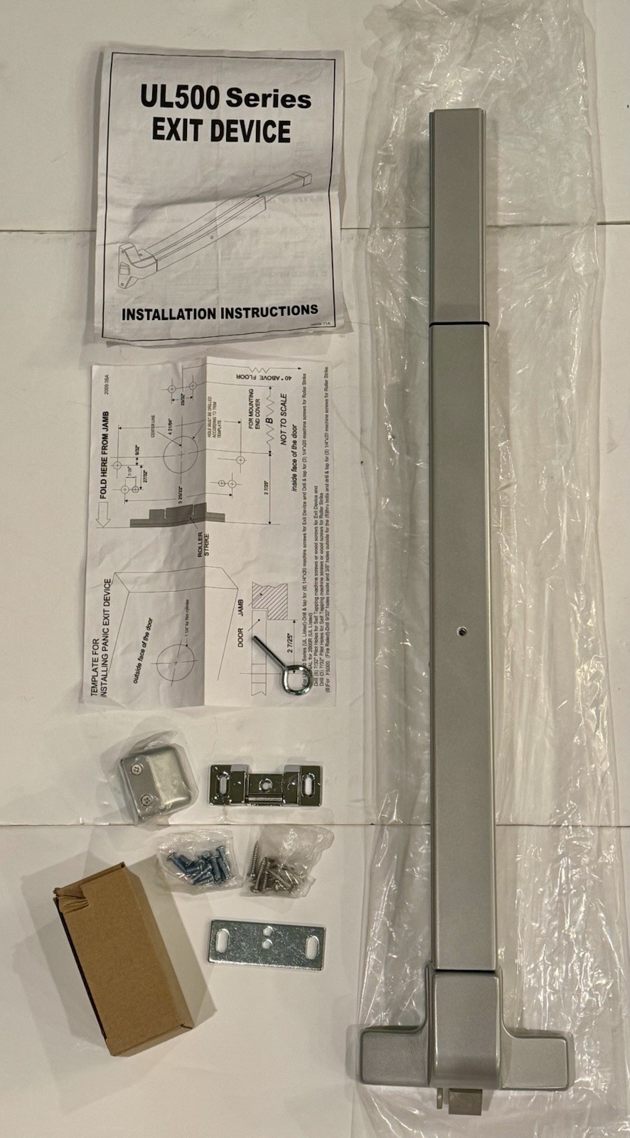Dynasty UL-500 Series Commercial Push Bar Exit Device, Aluminum