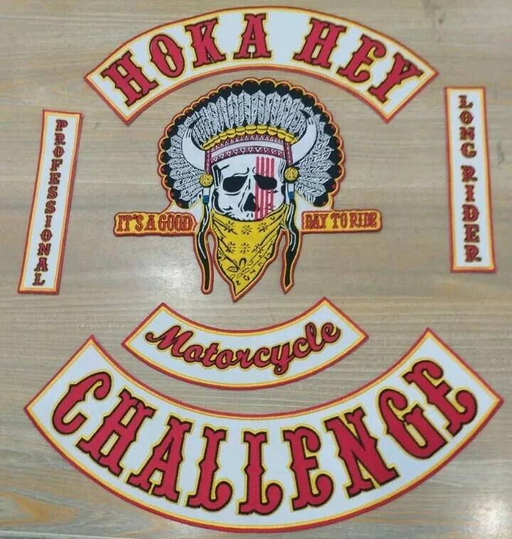 Hoka hey challenge 35cm iron on embroidered set