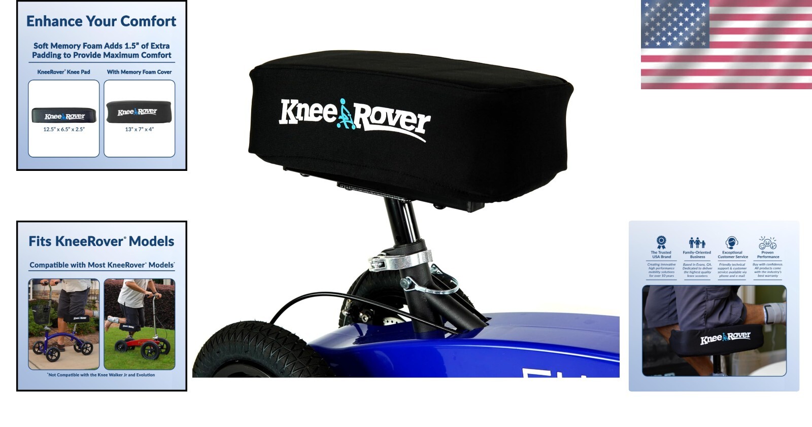 Comfortable Removable Knee Walker Pad Cover - Fits Most Models, Easy Install