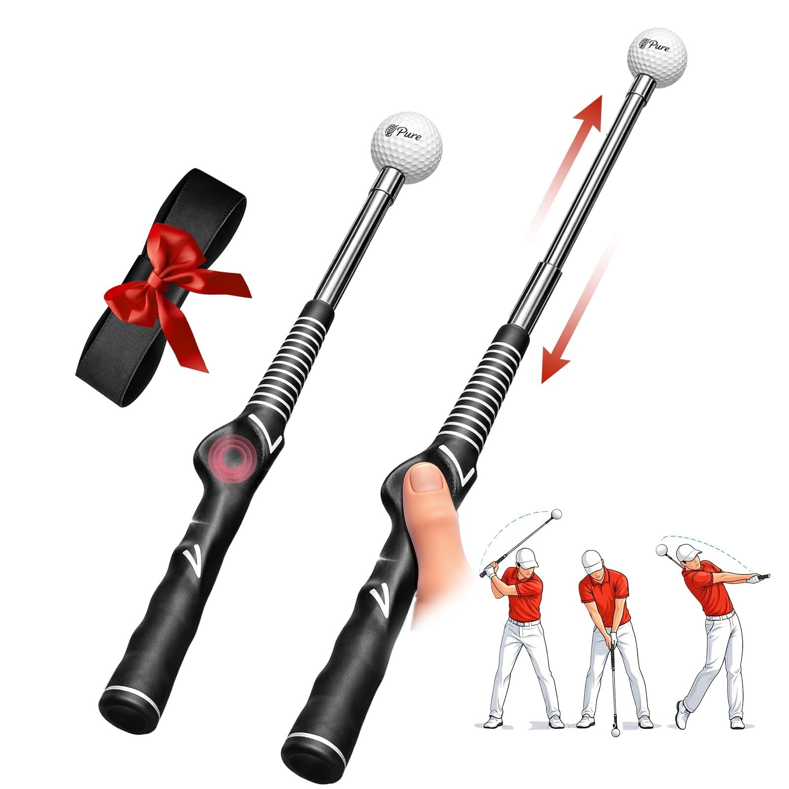 Golf Swing Trainer with Practice Ball & Golf Arm Band, Golf Swing Training Ai...