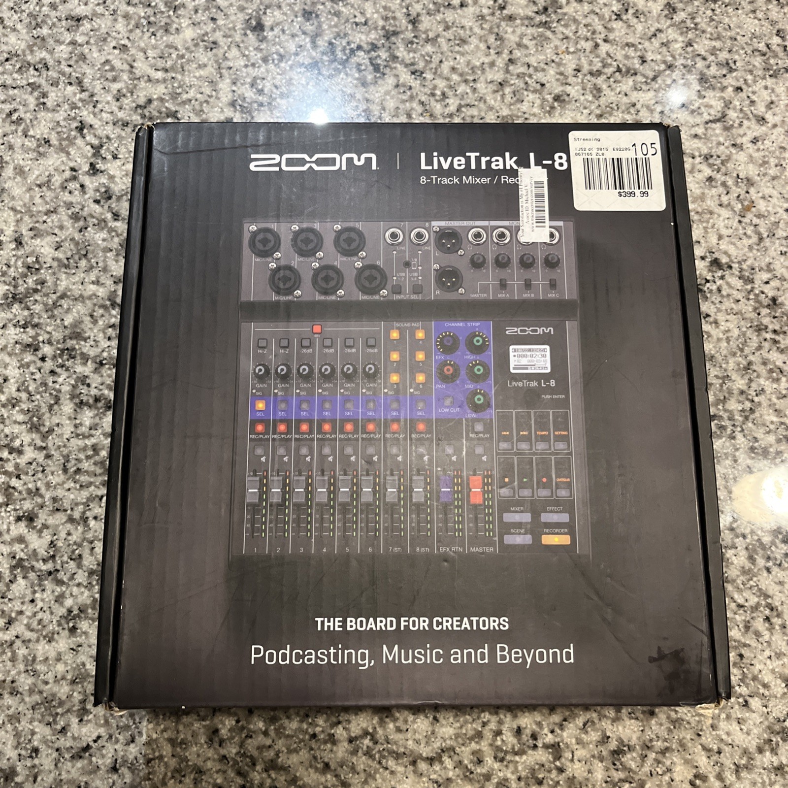 Zoom LiveTrak L-8 Podcast Digital Mixer/Recorder Black New Unused Open Box