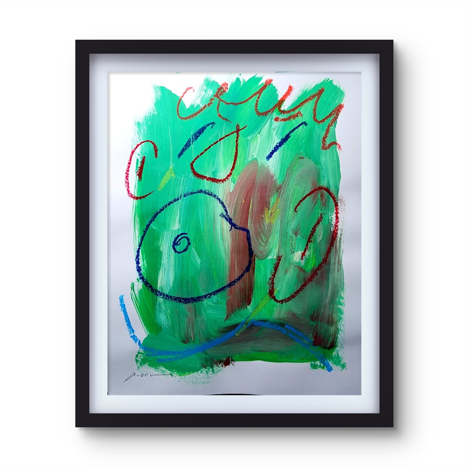 Aleph Original 14x11 Unique Abstract Expressionism Wall Art Gallery Paper