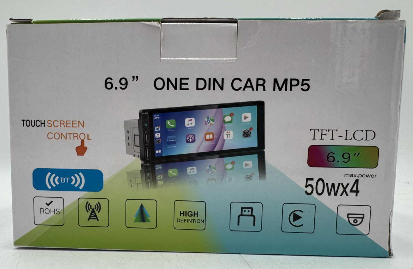 6.9" Single Din Car Stereo Wireless Apple CarPlay Android Auto GPS Bluetooth